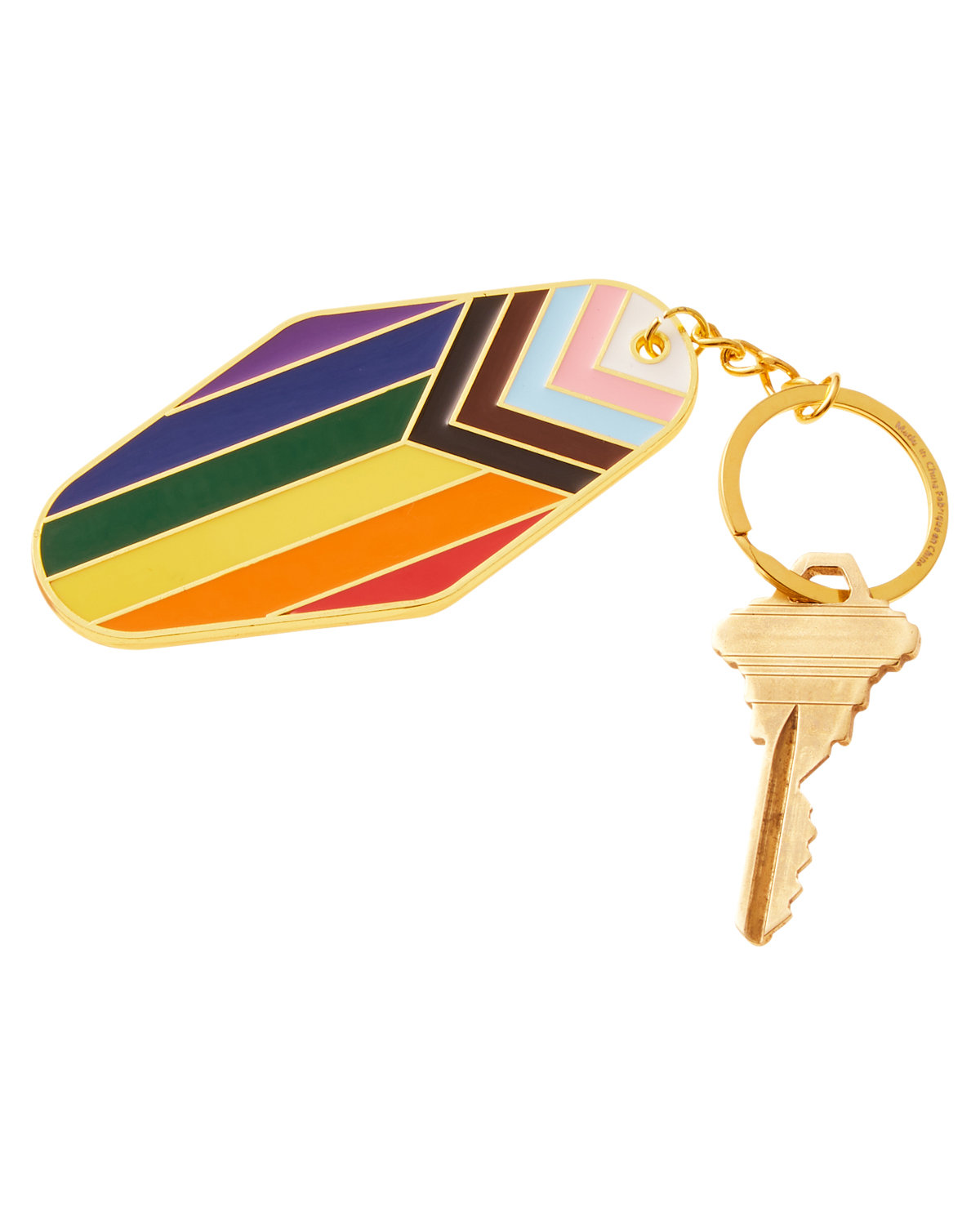 Picture of Rainbow Pride LGBTQ+ Metal Keychain.