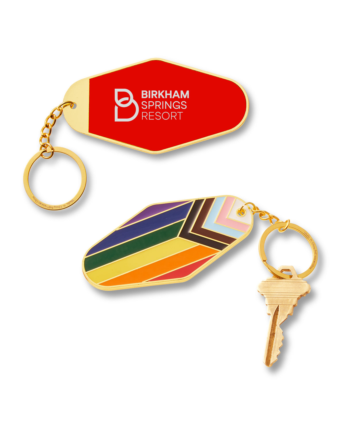 Picture of Rainbow Pride LGBTQ+ Metal Keychain.
