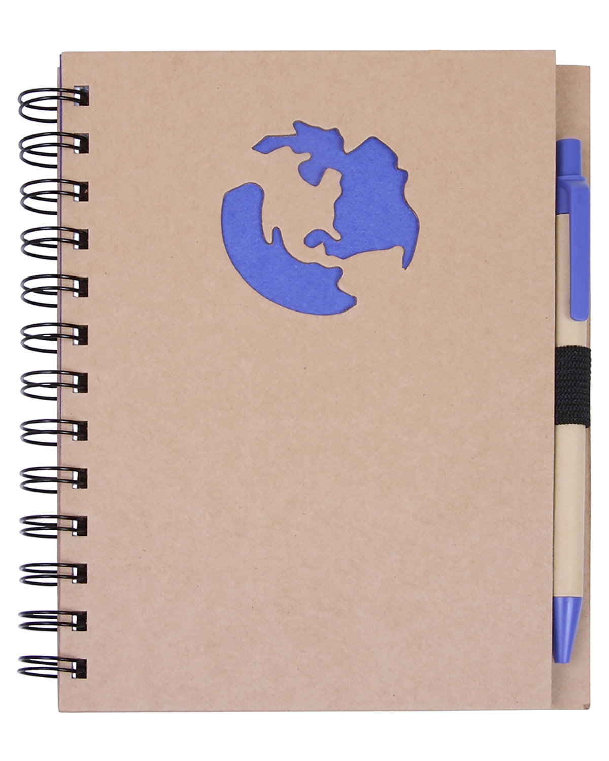 Picture of Globe Die Cut Spiral Notebook & Pen 5.875" x 7".