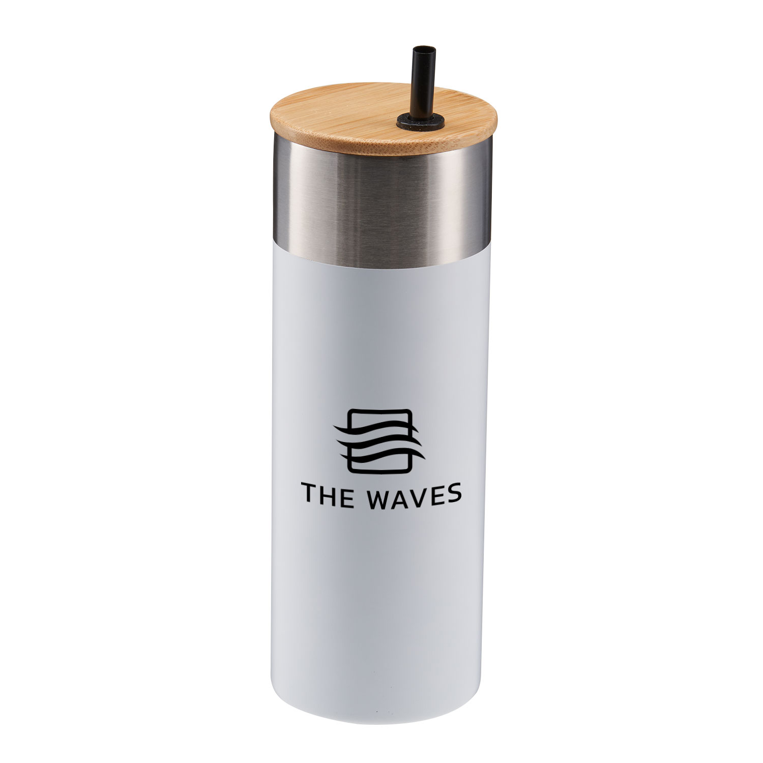 Picture of 20 Oz. Stainless Steel Tumbler w/Bamboo Lid & Straw