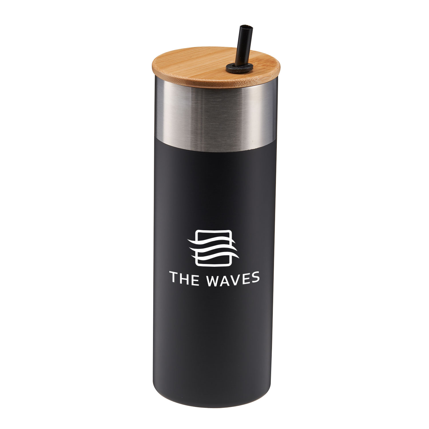 Picture of 20 Oz. Stainless Steel Tumbler w/Bamboo Lid & Straw