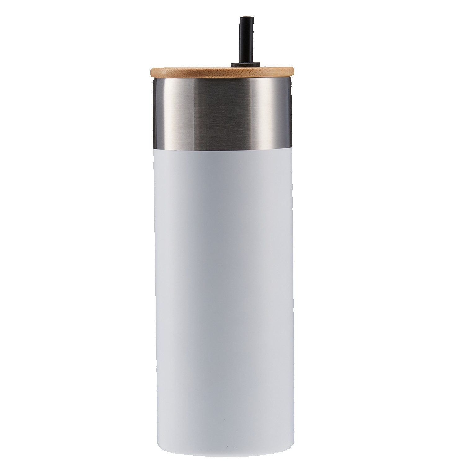 Picture of 20 Oz. Stainless Steel Tumbler w/Bamboo Lid & Straw