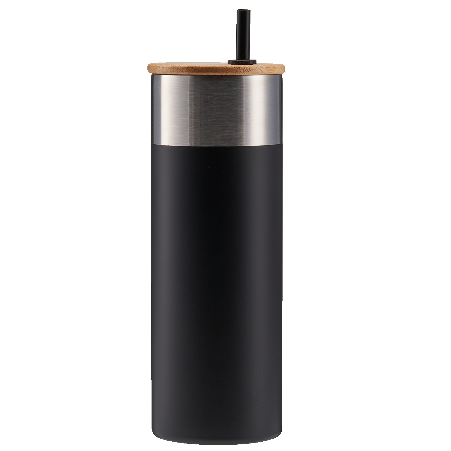 Picture of 20 Oz. Stainless Steel Tumbler w/Bamboo Lid & Straw