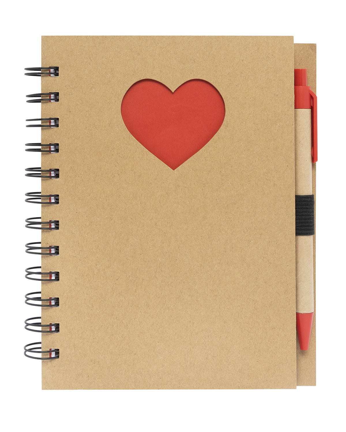 Picture of Paper Notebook with Die Cut Heart Shape.