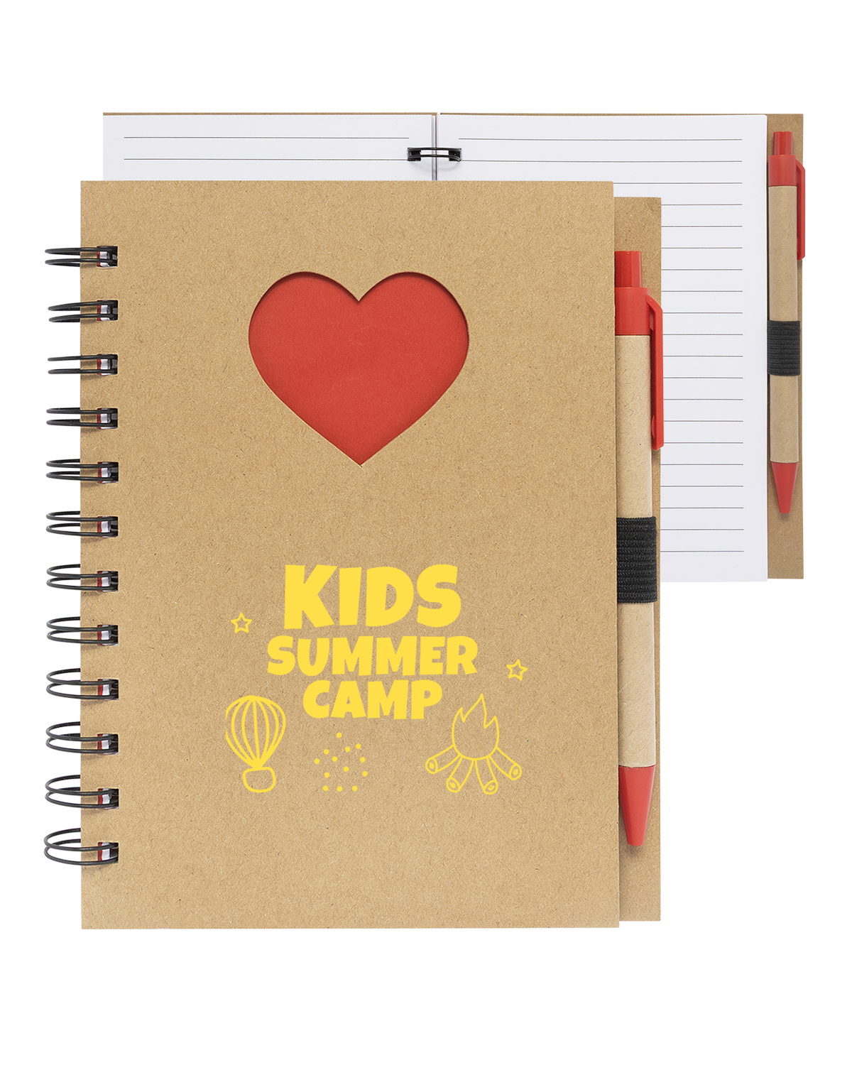 Picture of Paper Notebook with Die Cut Heart Shape.