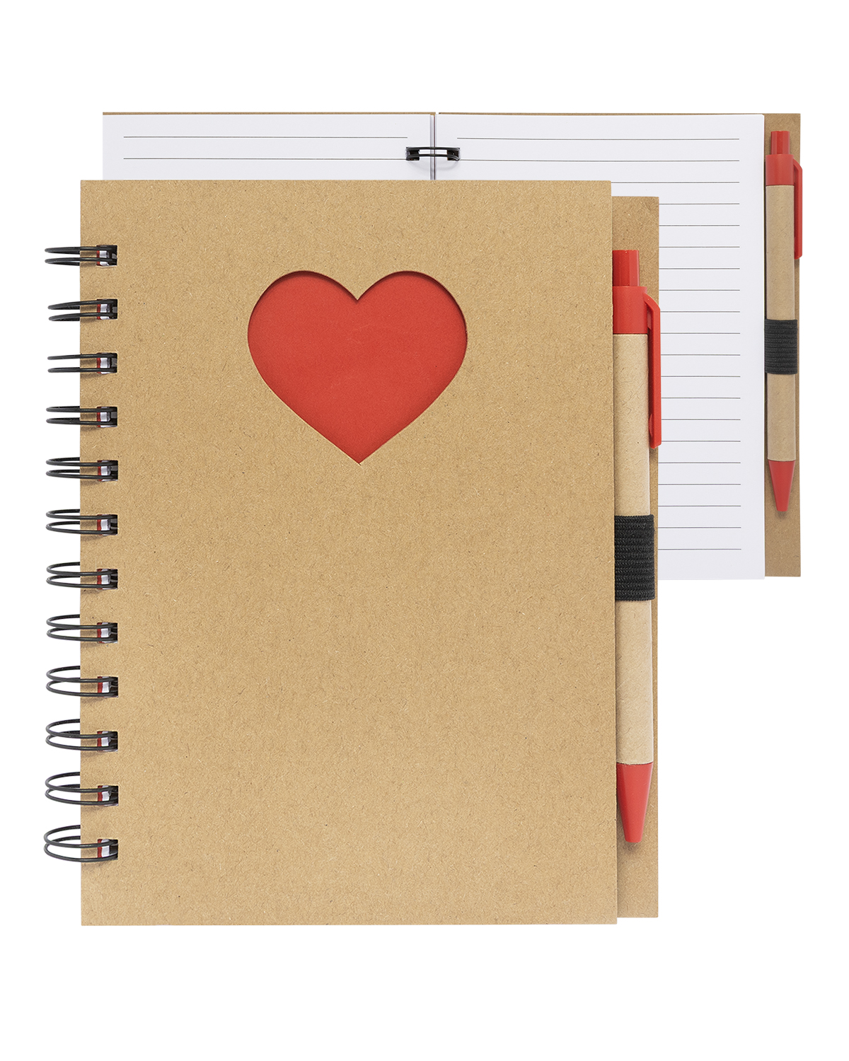 Picture of Paper Notebook with Die Cut Heart Shape.