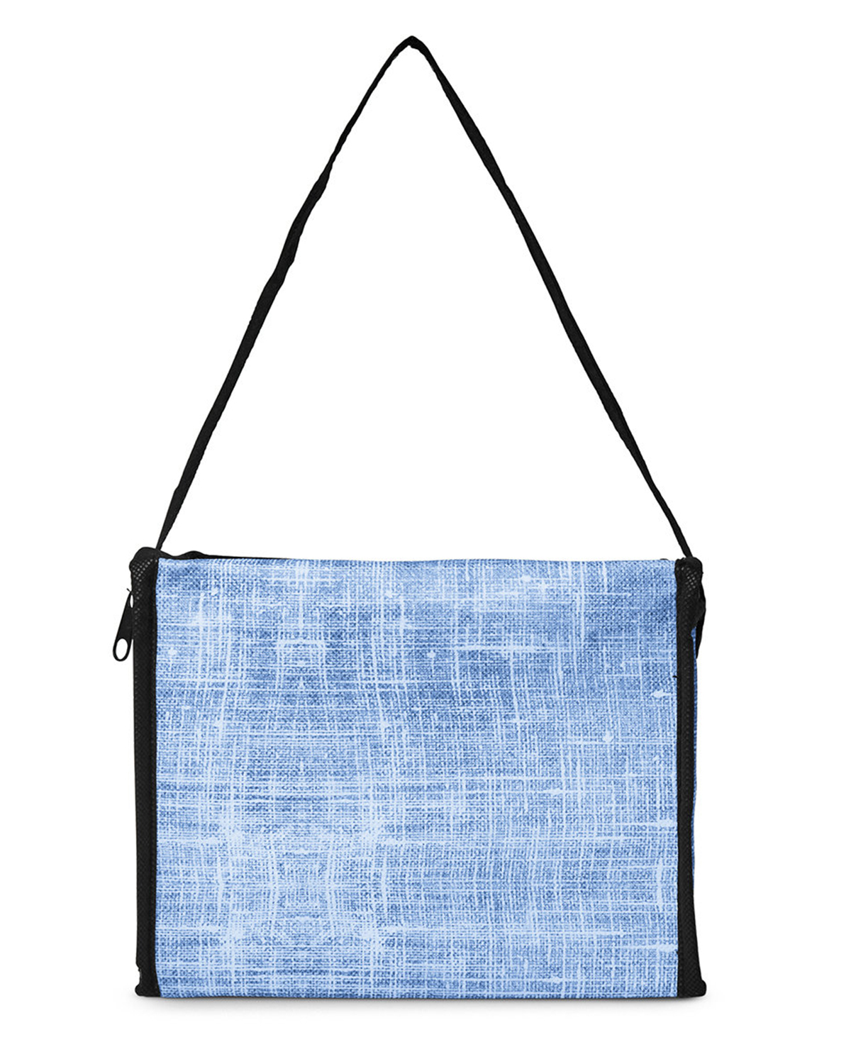 Picture of Denim Pattern Non-Woven 6-Pack Lunch Cooler Bag.