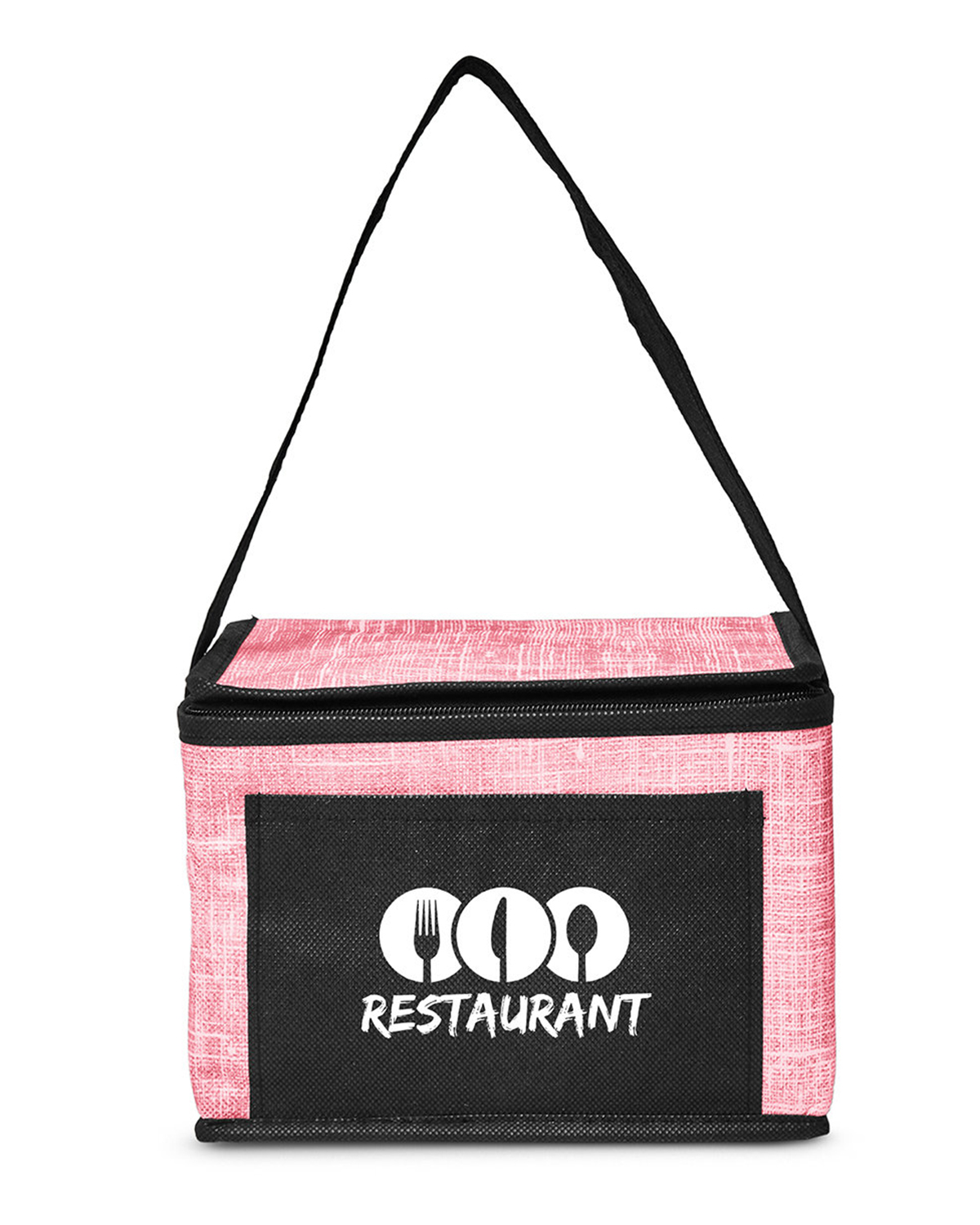 Picture of Denim Pattern Non-Woven 6-Pack Lunch Cooler Bag.