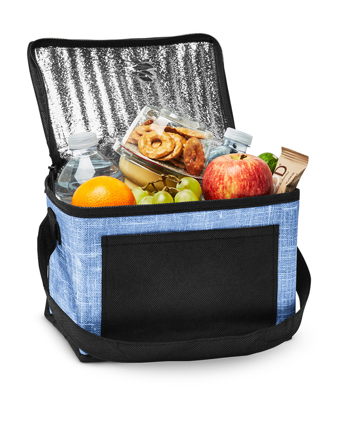 Picture of Denim Pattern Non-Woven 6-Pack Lunch Cooler Bag.