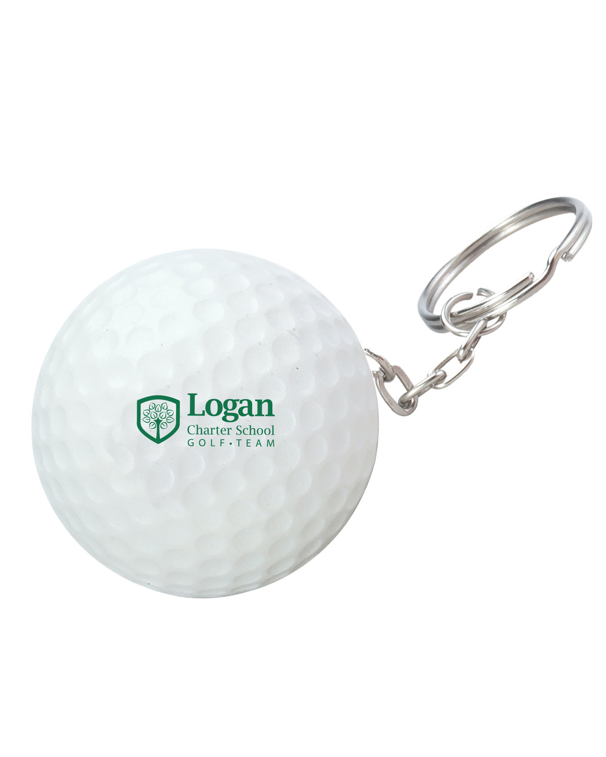 Picture of Golf Ball Shape Stress Ball Keychain.