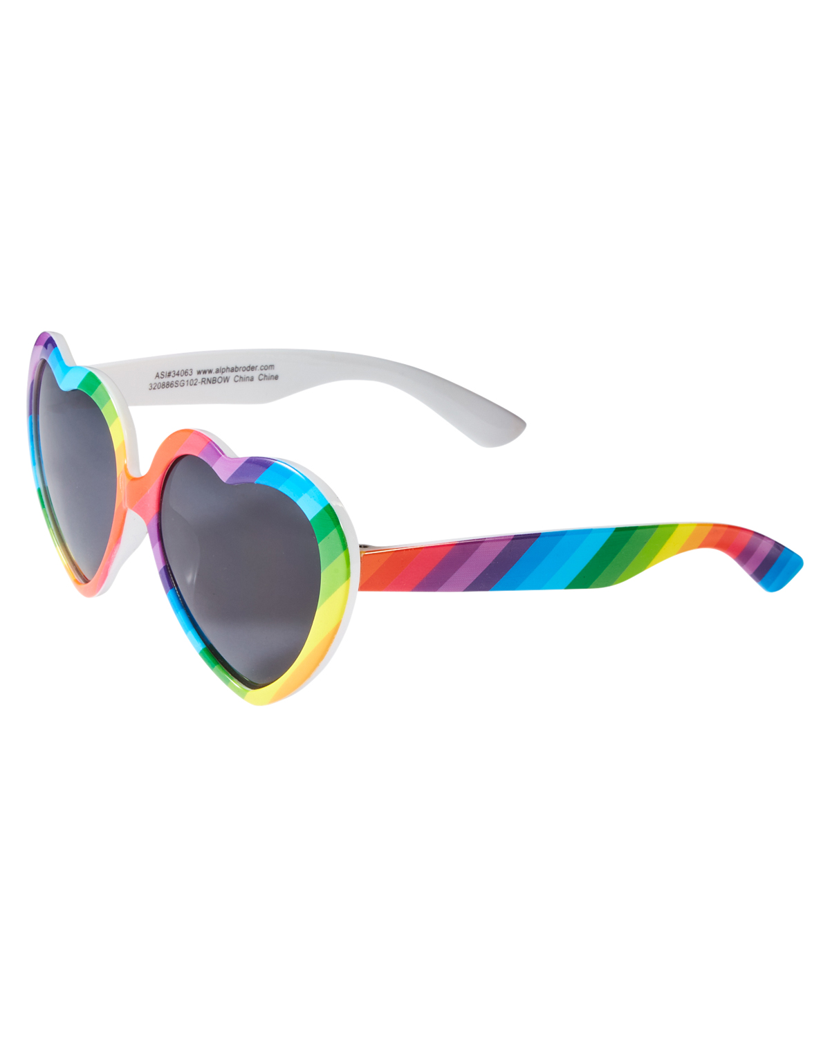 Picture of Rainbow Pride Heart Sunglasses.