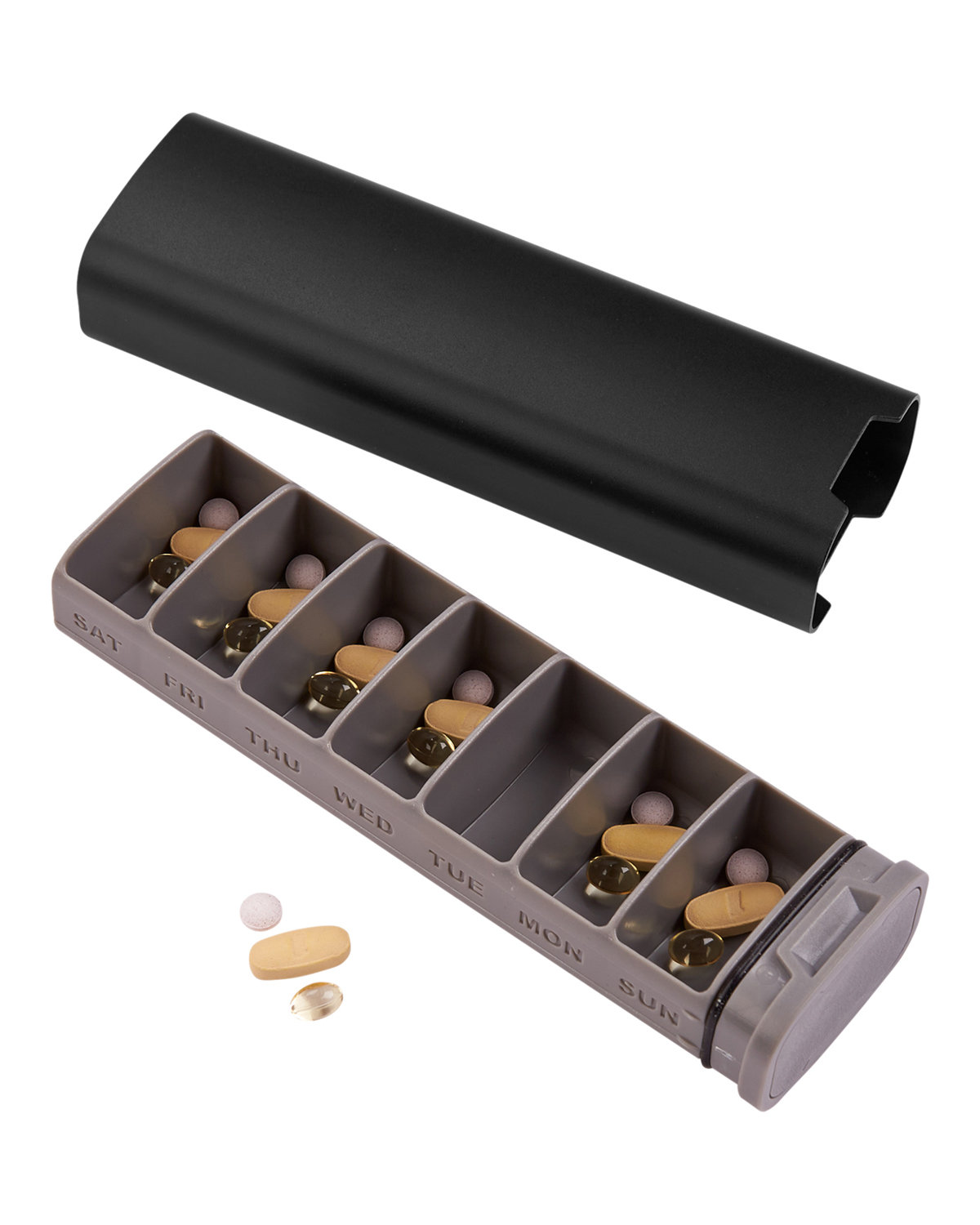 Picture of In Transit Travel Weekly Pill Organizer Box.