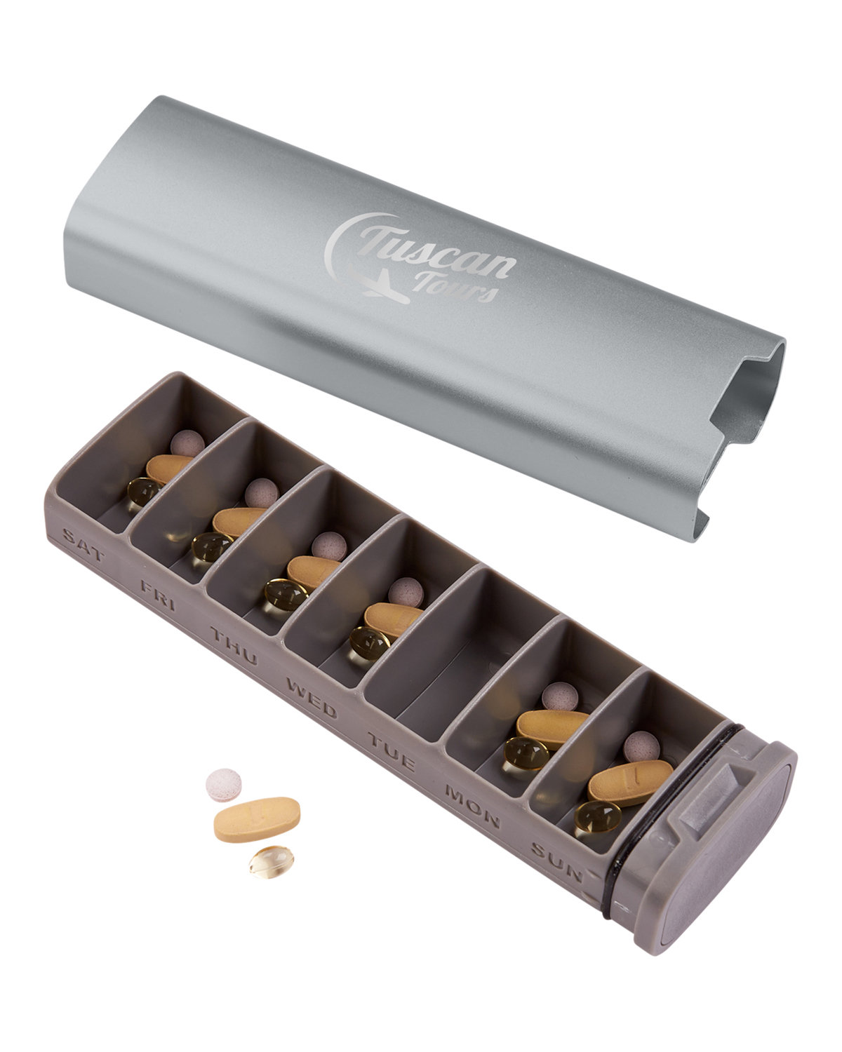 Picture of In Transit Travel Weekly Pill Organizer Box.