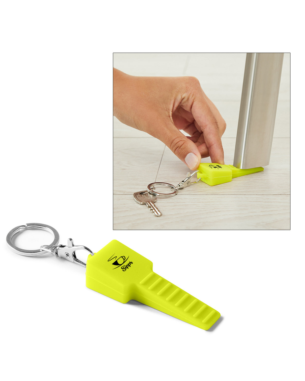 Picture of Wobble No More Table Wedge Keychain.