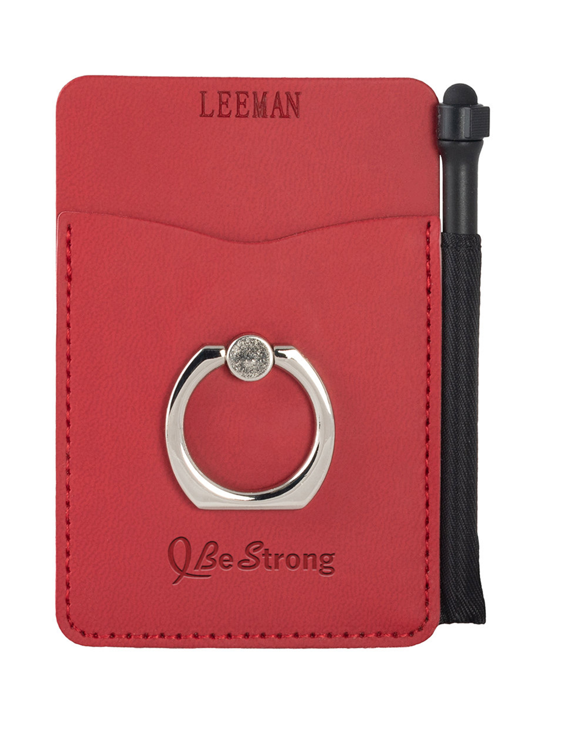 Picture of Tuscany Card Holder With Metal Ring Phone Stand And Stylus.