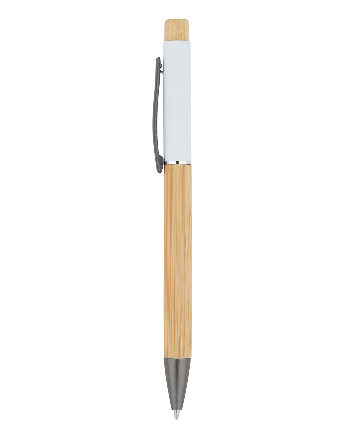 Picture of Bamboo Barrel with Gunmetal Clip Pen.