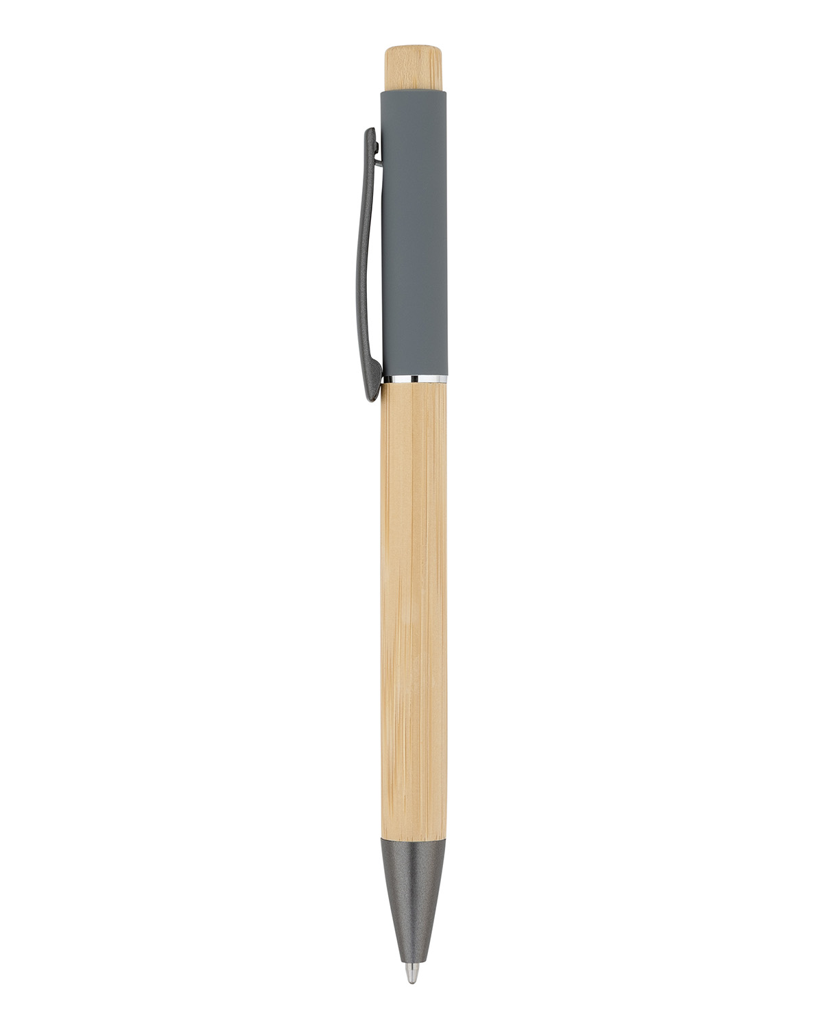 Picture of Bamboo Barrel with Gunmetal Clip Pen.