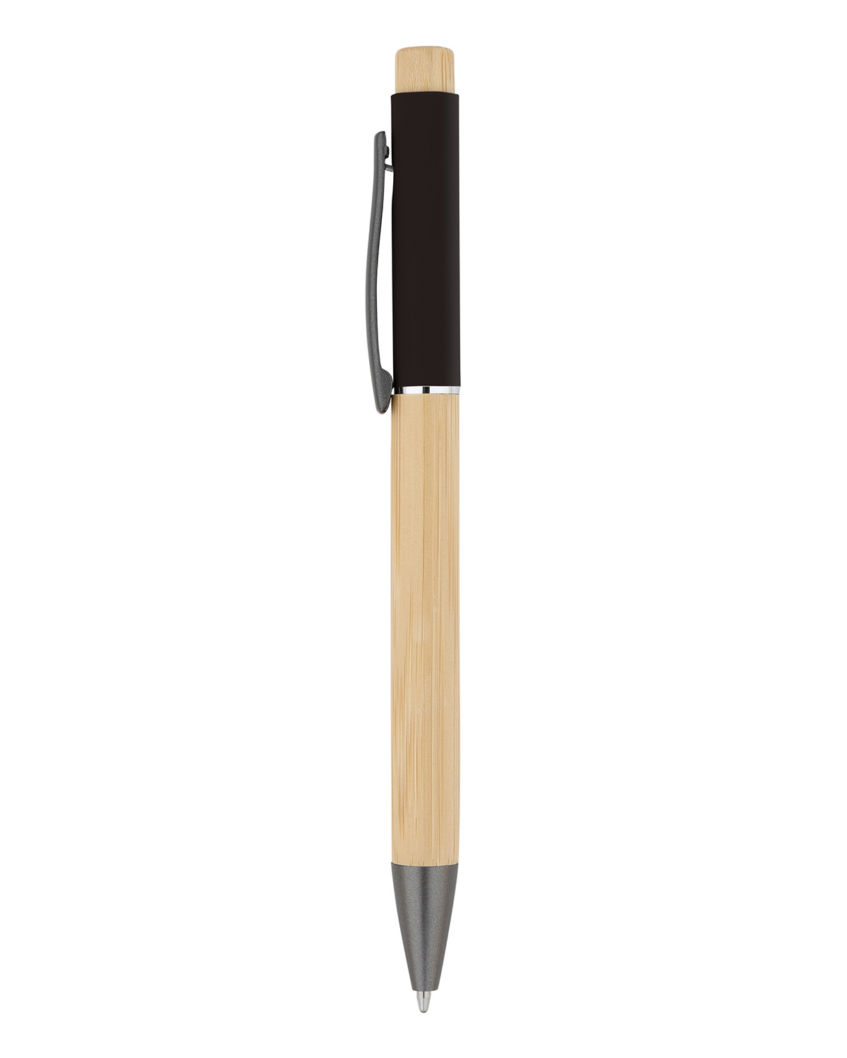 Picture of Bamboo Barrel with Gunmetal Clip Pen.