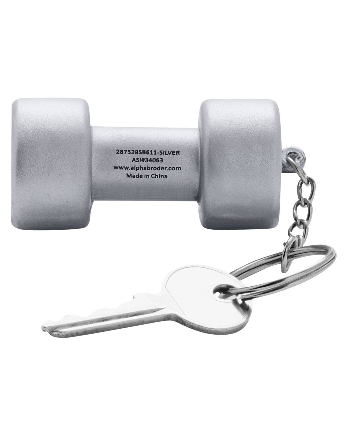 Picture of Dumbbell Shape Stress Ball Keychain.