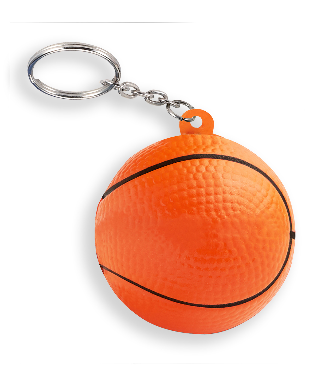 Picture of Basketball Shape Stress Ball Keychain.