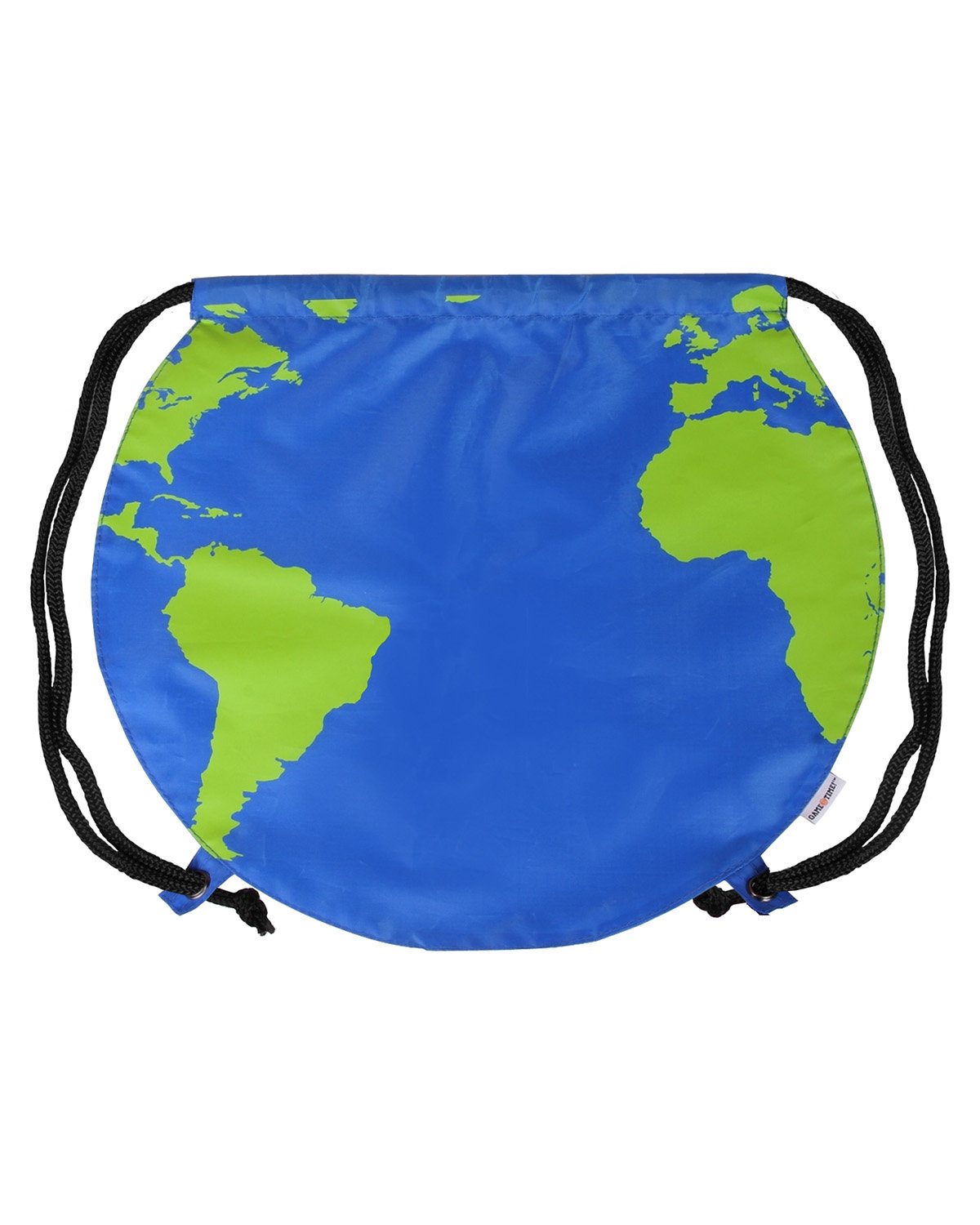 Picture of Recycled Polyester Globe Earth Drawstring Bag.