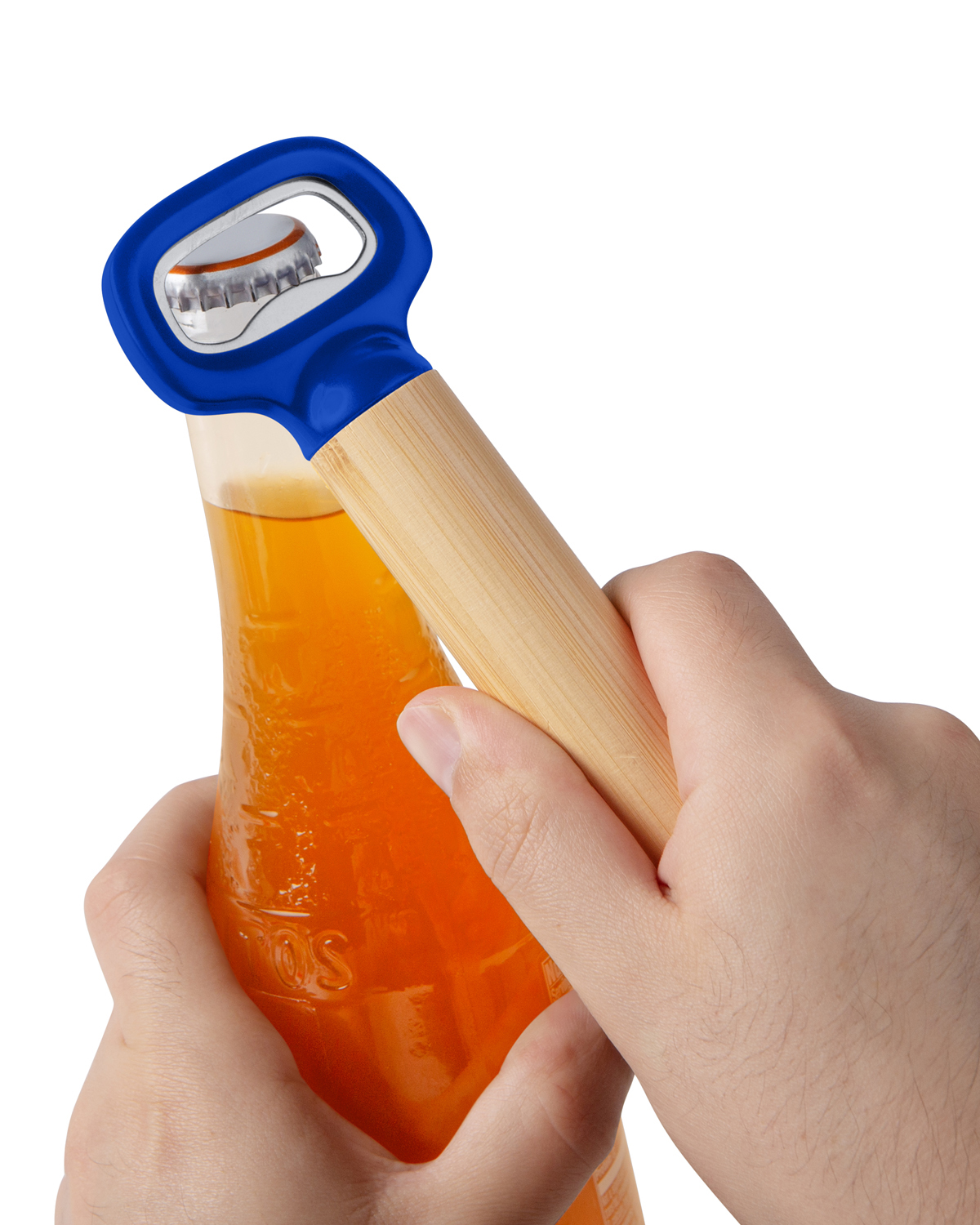 Picture of Bamboo Bottle Opener with Silicone Strap.