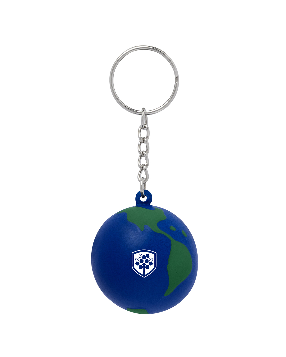 Picture of Globe Earth Shape Stress Ball Keychain.