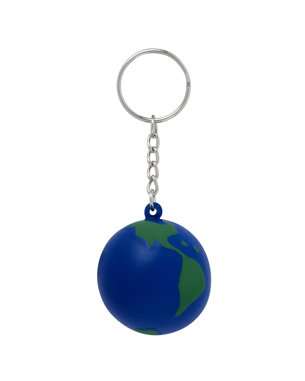 Picture of Globe Earth Shape Stress Ball Keychain.