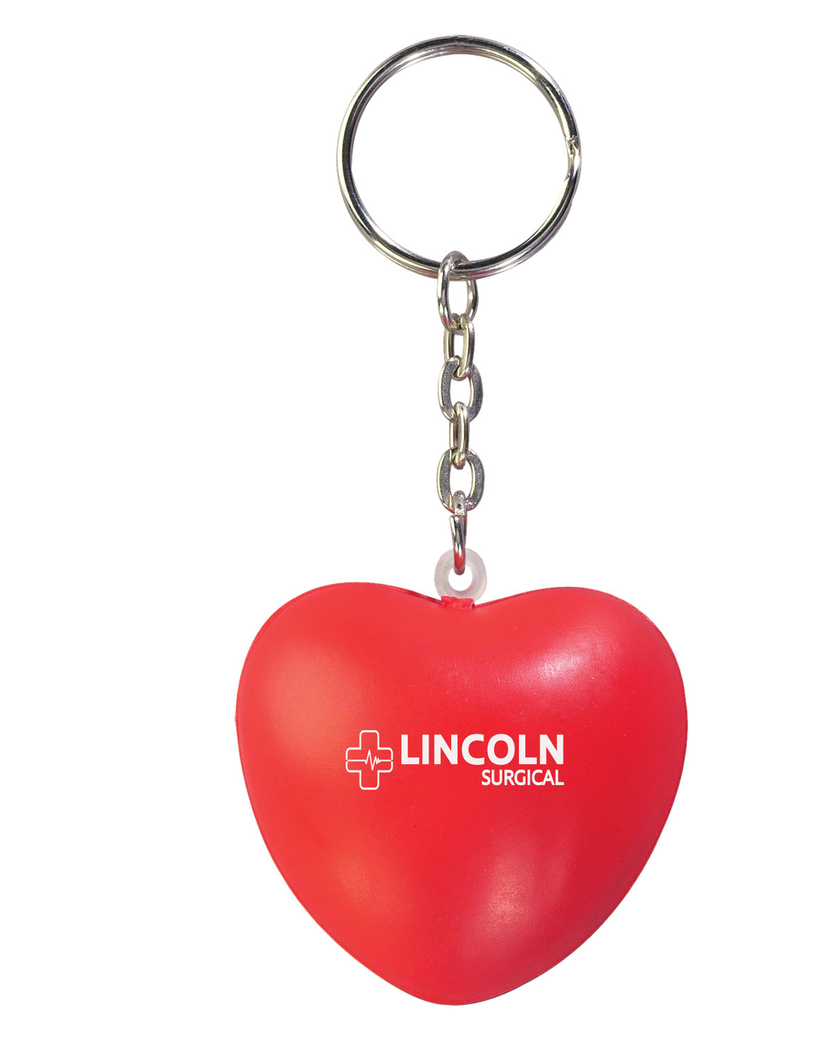 Picture of Heart Shape Stress Ball Keychain.