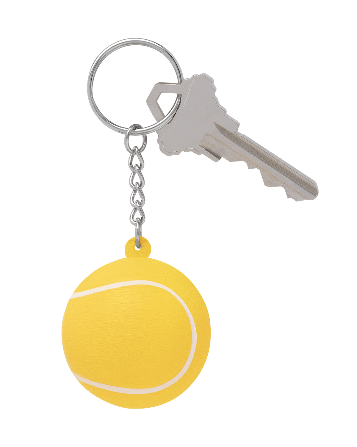 Picture of Tennis Ball Shape Stress Ball Keychain.
