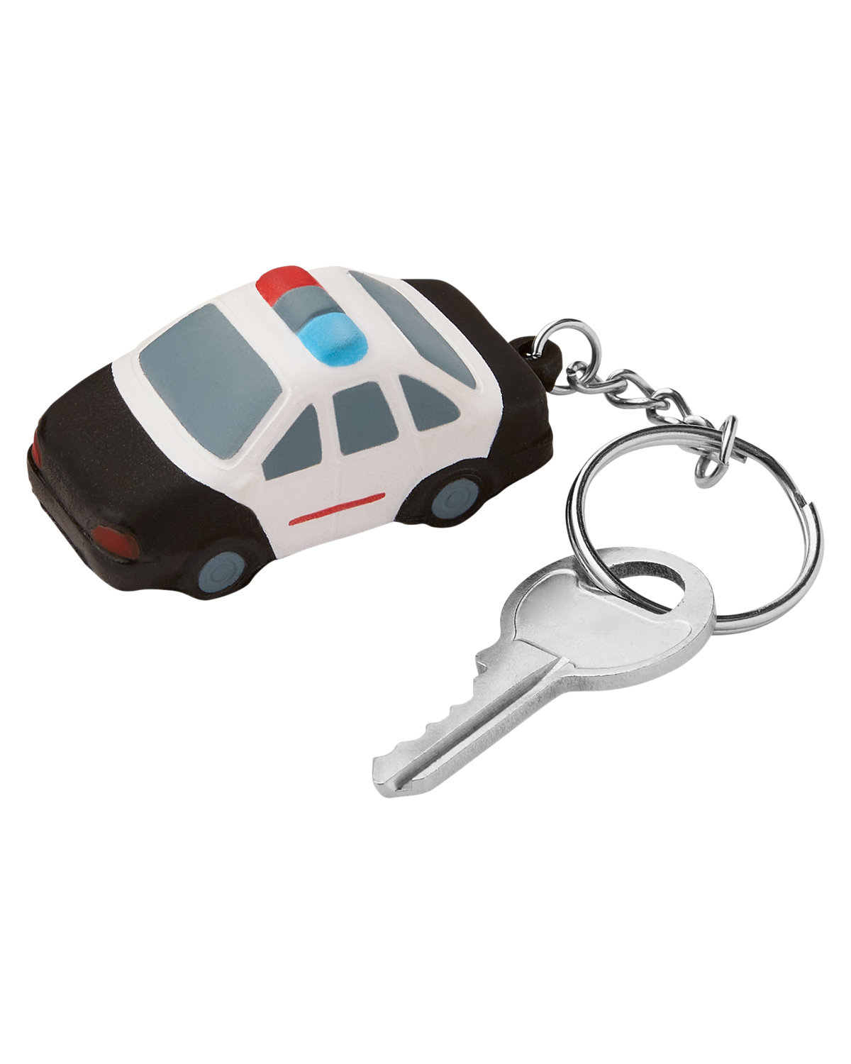 Picture of Police Car Shape Stress Ball Keychain.
