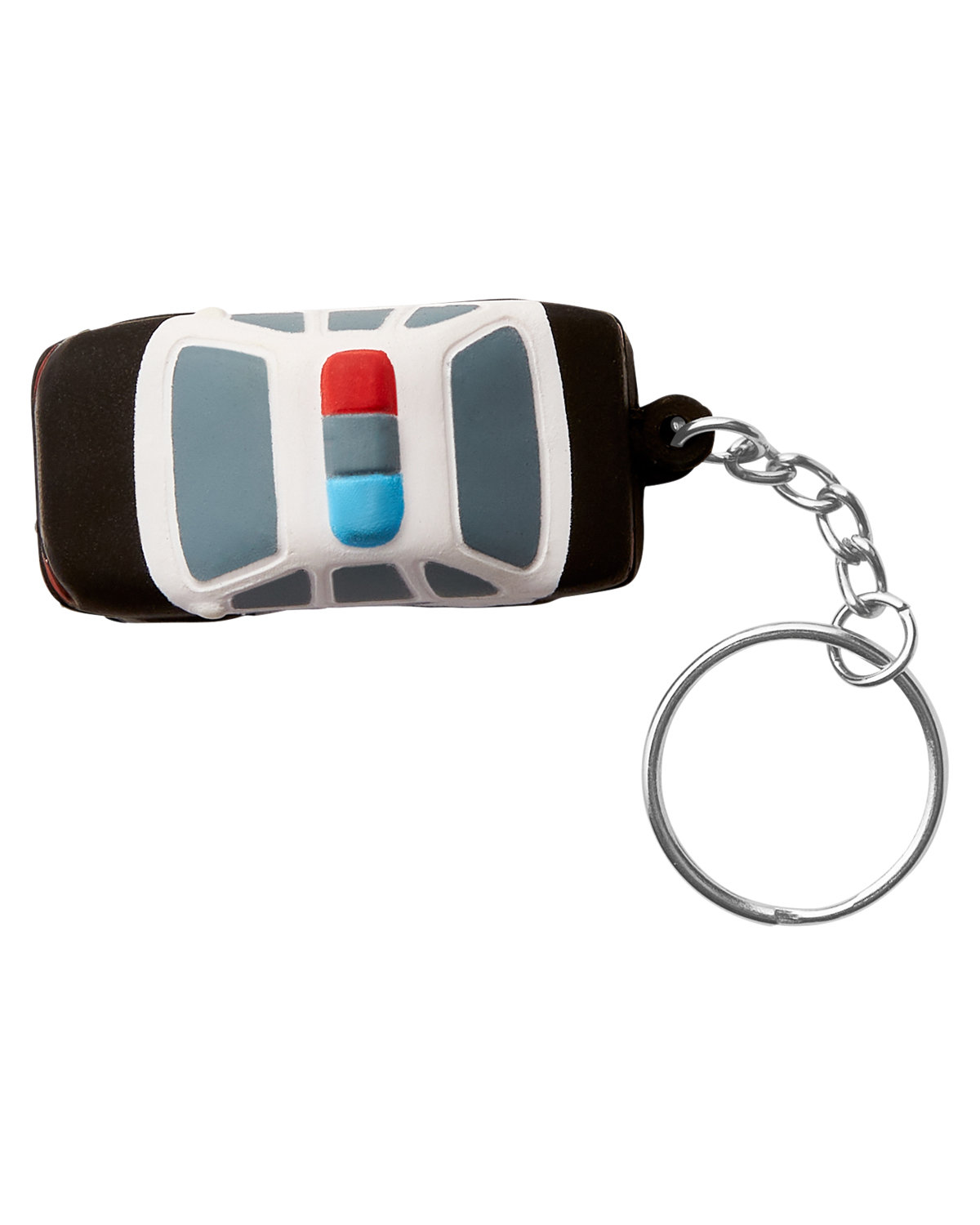 Picture of Police Car Shape Stress Ball Keychain.