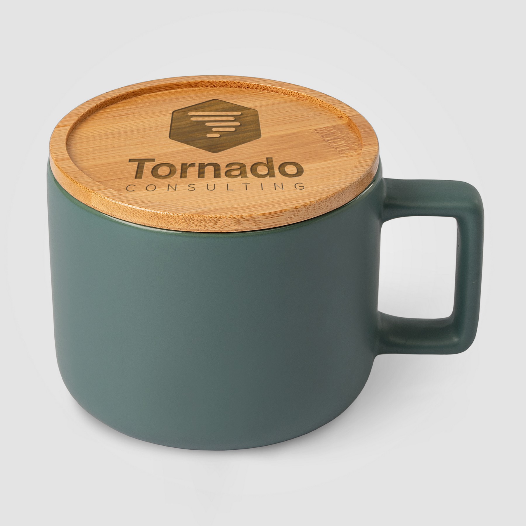 Picture of Caf? Virtuoso - 12 oz. Ceramic Mug with Bamboo Lid