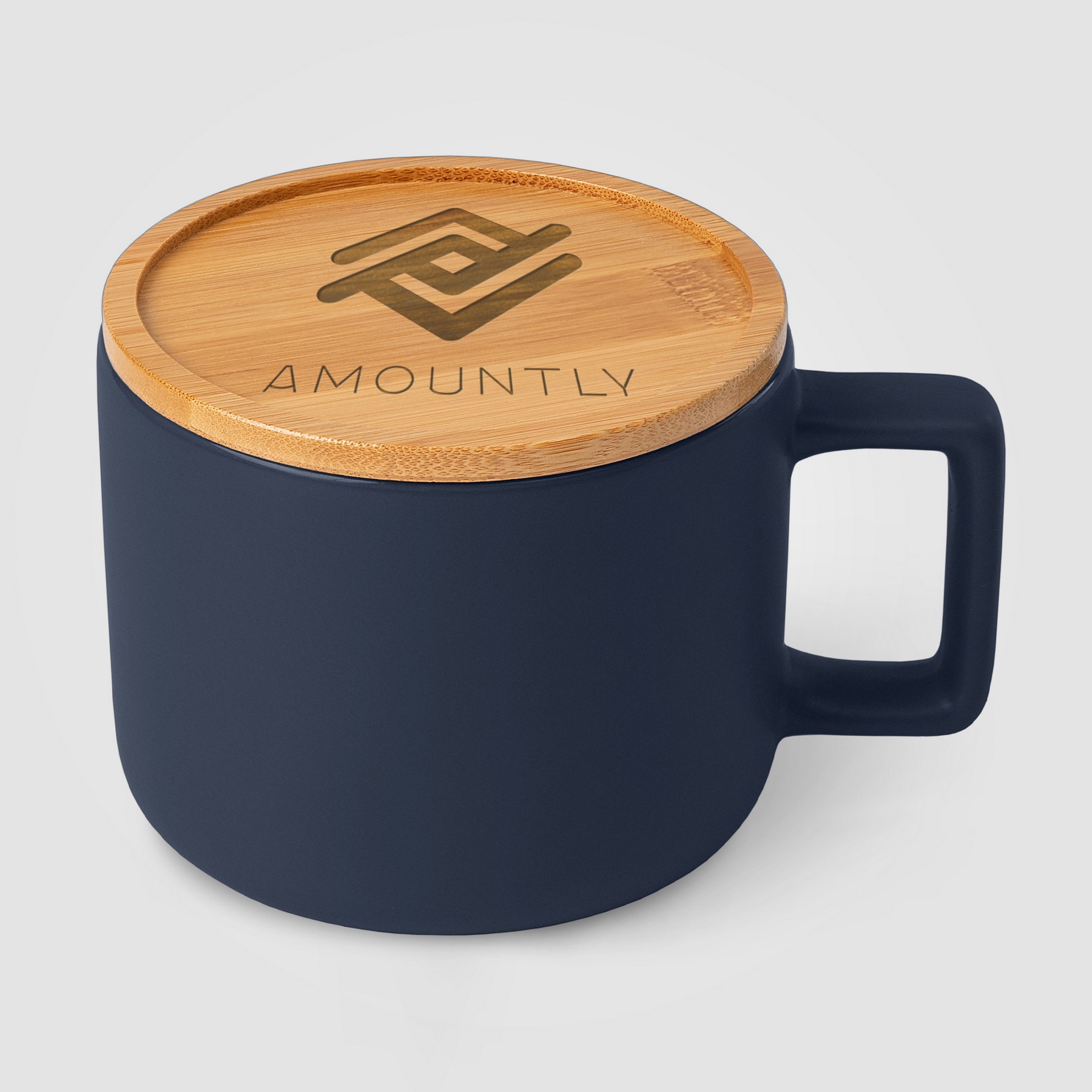 Picture of Caf? Virtuoso - 12 oz. Ceramic Mug with Bamboo Lid