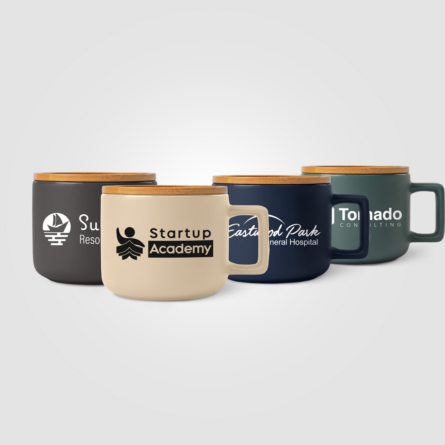 Picture of Caf? Virtuoso - 12 oz. Ceramic Mug with Bamboo Lid