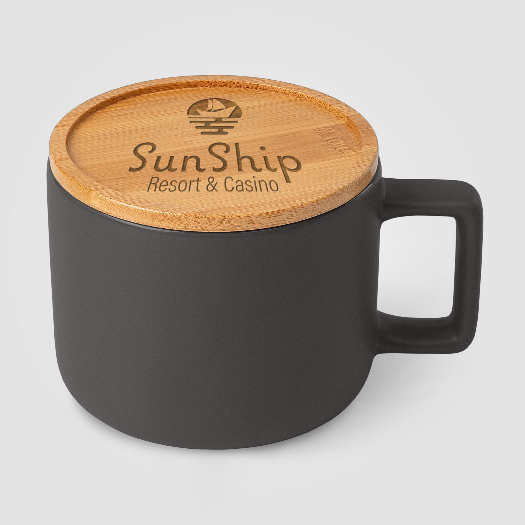 Picture of Caf? Virtuoso - 12 oz. Ceramic Mug with Bamboo Lid
