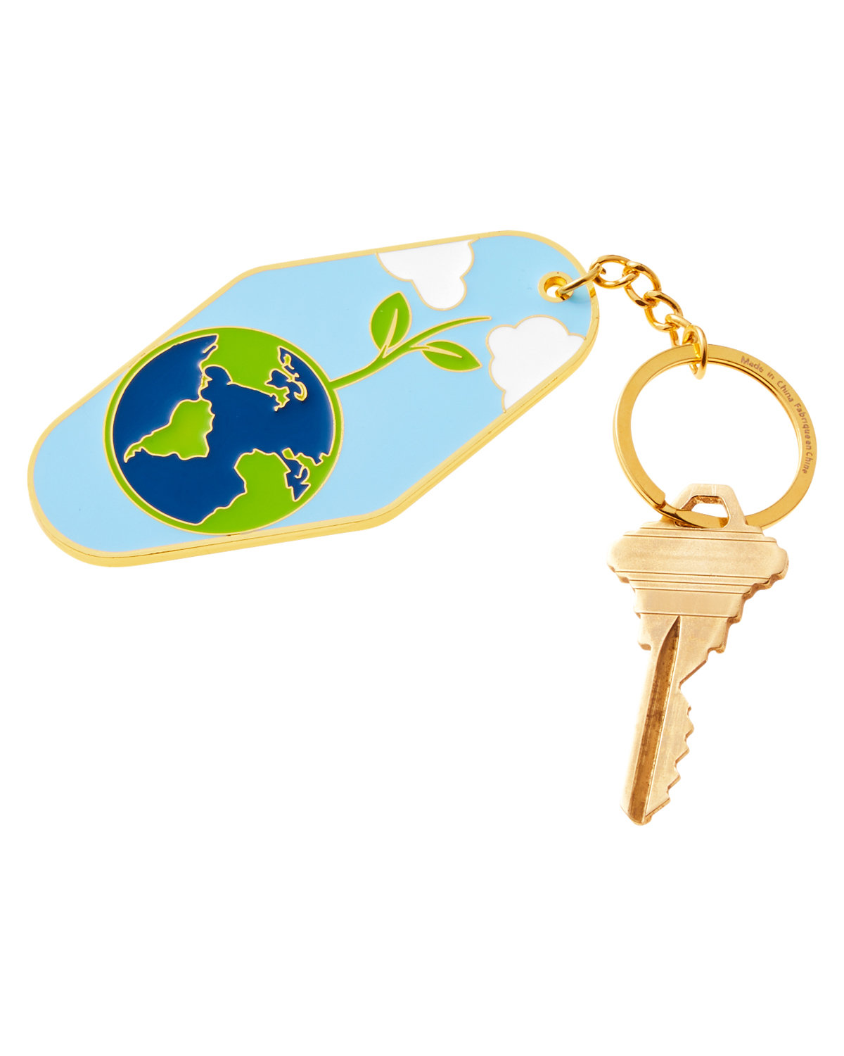 Picture of Earth Day Globe Metal Keychain.
