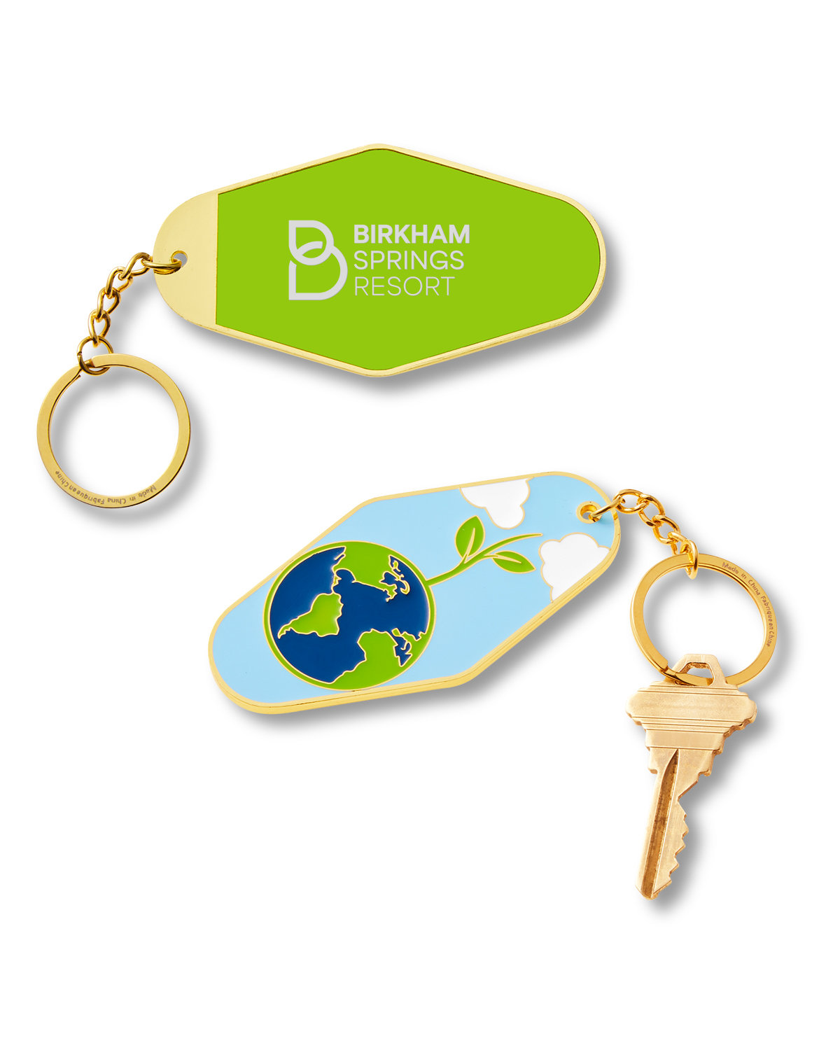Picture of Earth Day Globe Metal Keychain.