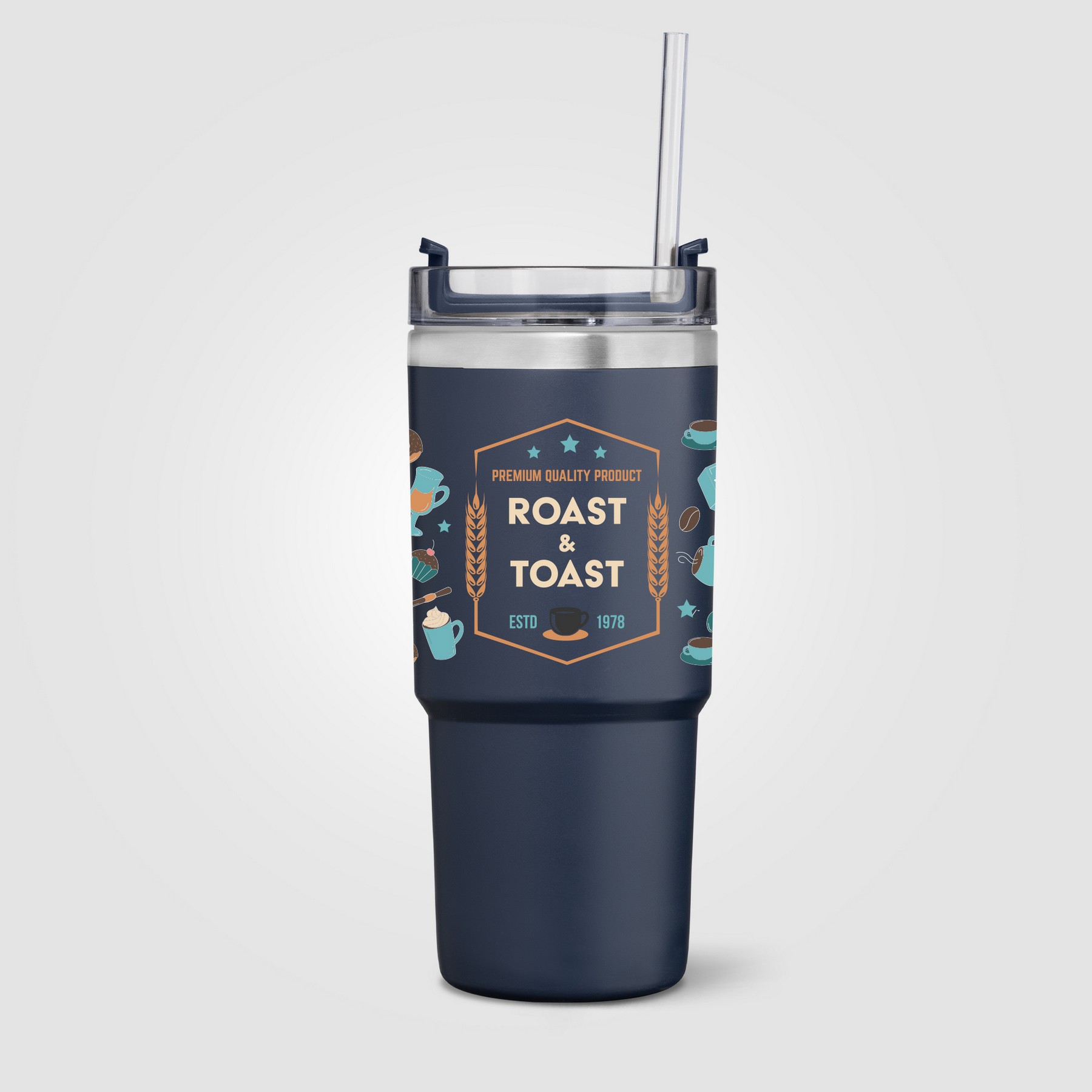 Picture of Rime Recycled Stainless Steel Double Wall Leakproof Straw Tumbler - 25oz