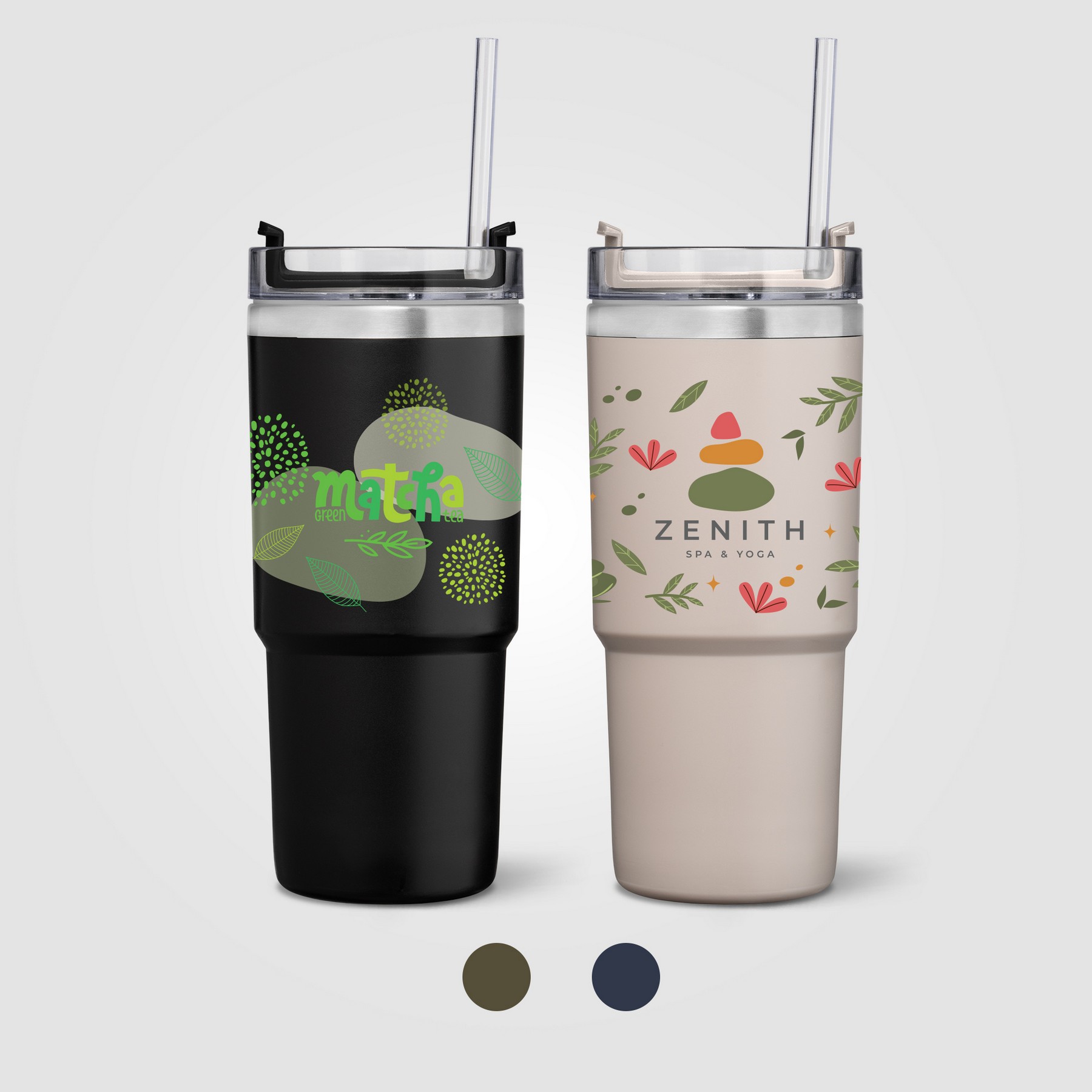 Picture of Rime Recycled Stainless Steel Double Wall Leakproof Straw Tumbler - 25oz