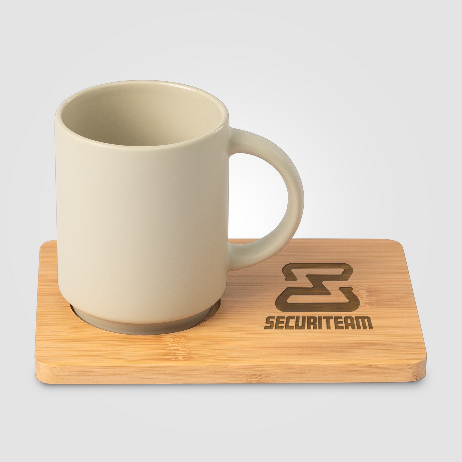 Picture of Caf? Duo - 11 oz. Ceramic Mug & Bamboo Board Set
