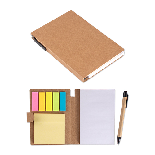 Picture of Kraft Notebook w/Sticky Notes and Pen