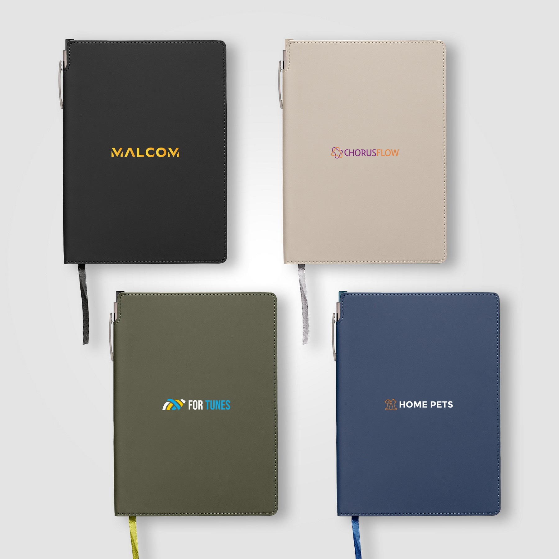 Picture of Malm? Recycled PU Extended Pen Loop Journal Pen Set - A5