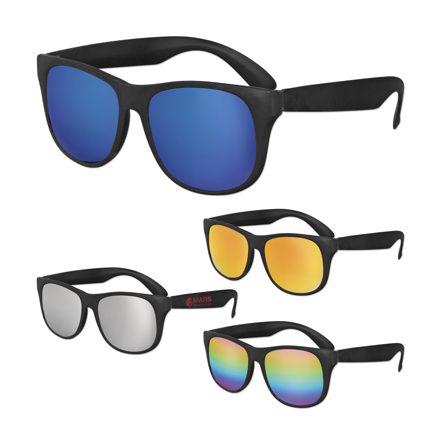 Picture of Classic Black Frame Mirror Lens Sunglasses