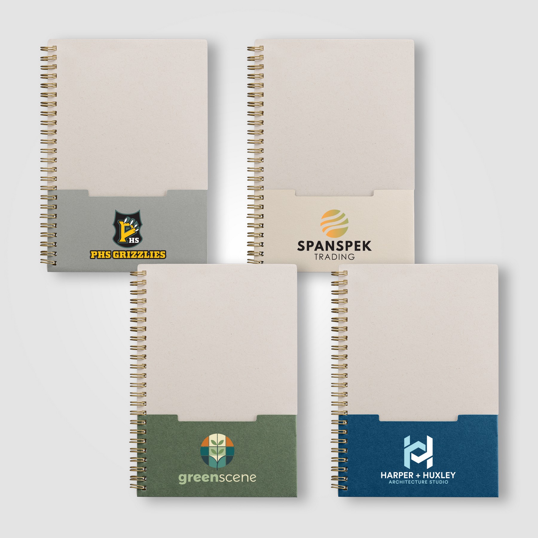Picture of Lino FSC Paper Spiral Binding Vertical Pocket Notebook - A5