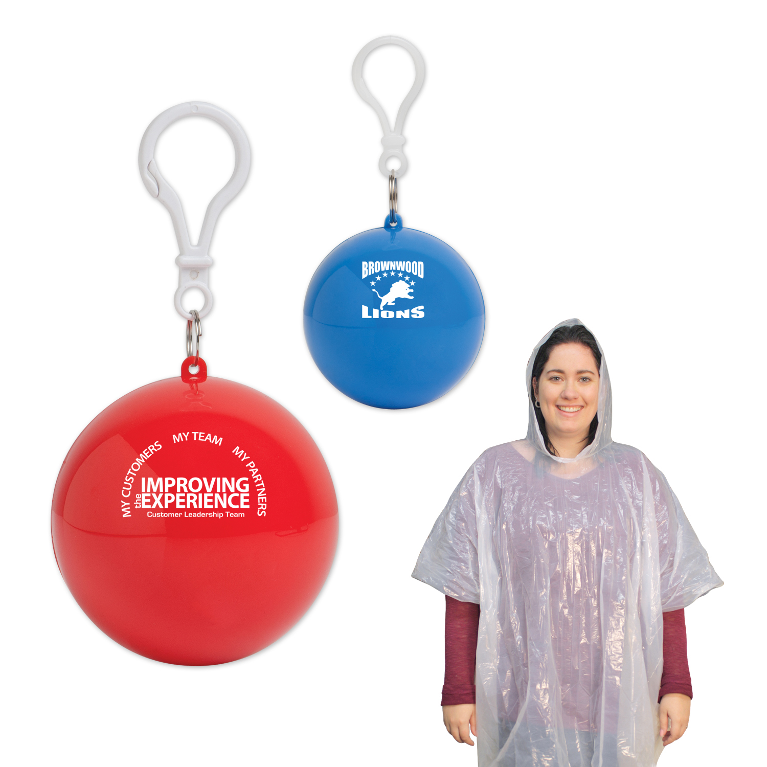 Picture of Rain Poncho in Ball Keychain
