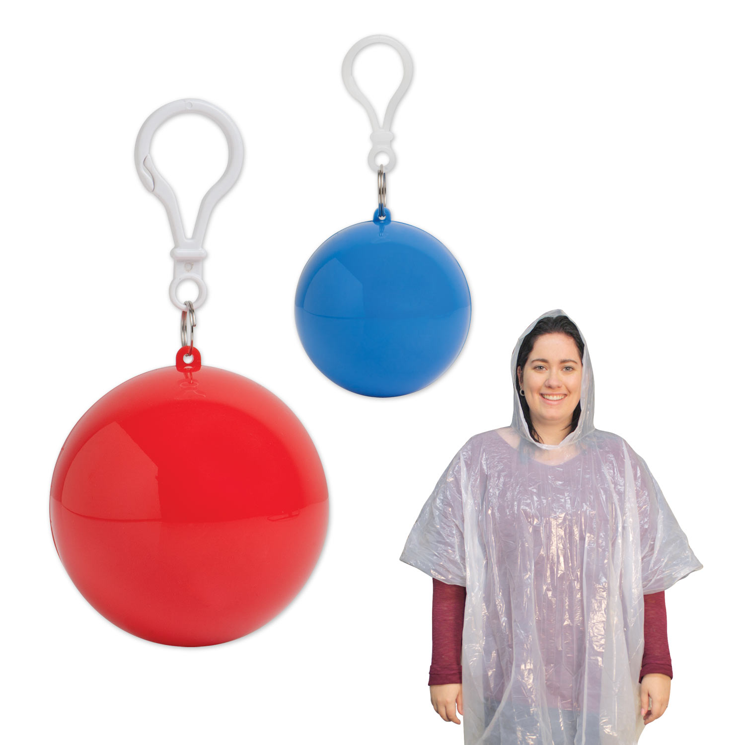 Picture of Rain Poncho in Ball Keychain