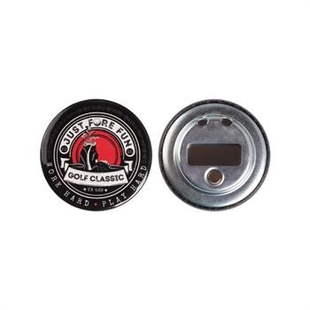 Picture of Round Celluloid Button Bottle Opener w/Magnet