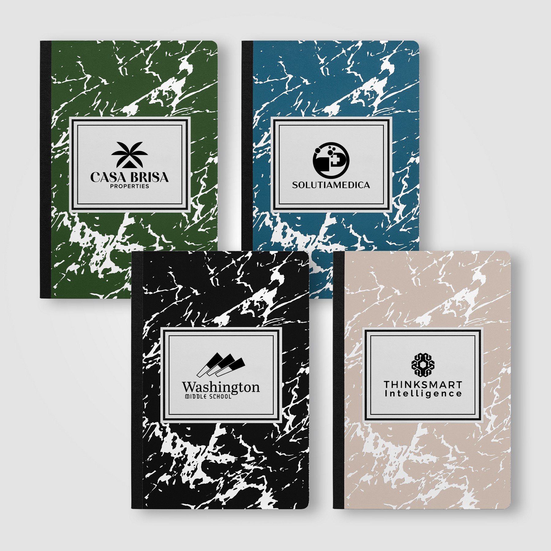 Picture of Slate FSC Paper Marble Hardcover Composition Notebook ? A5