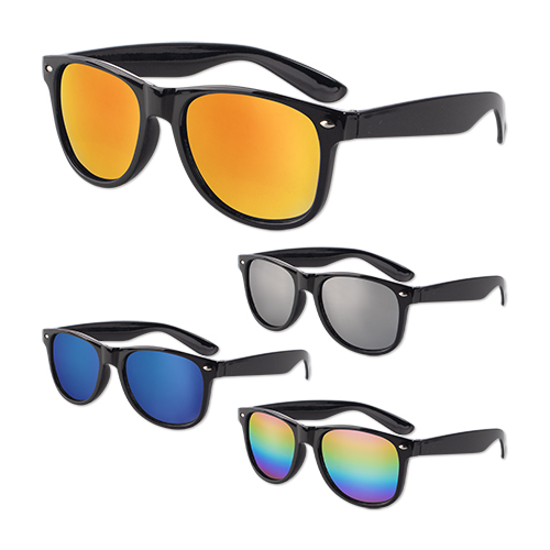 Picture of Iconic Black Frame w/Mirror Lens Sunglasses